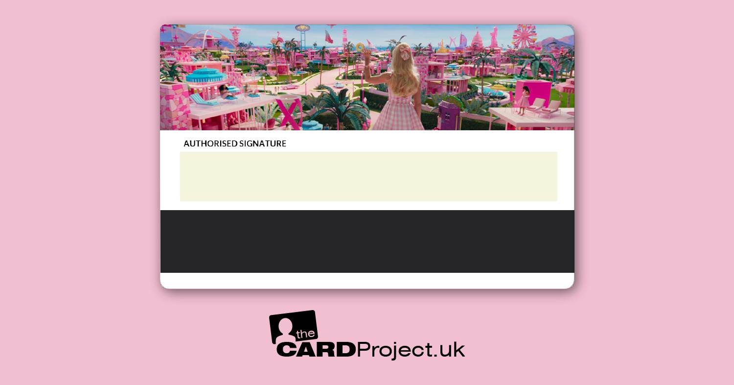Kids Barbie Toy Credit Card (REAR)